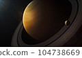 Illustration of Saturn and its moon 104738669