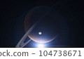 Illustration Cinematic 3D animation of Saturn and its moon 104738671