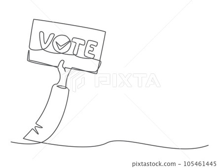 Voting One line drawing isolated on white background 105461445