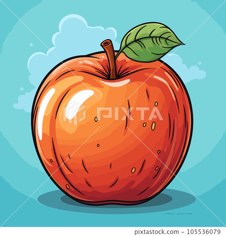 Apple. Apple hand-drawn comic illustration. Vector doodle style cartoon illustration 105536079