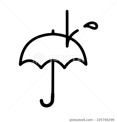 Umbrella weather icon in the rain that started to wave 105740299