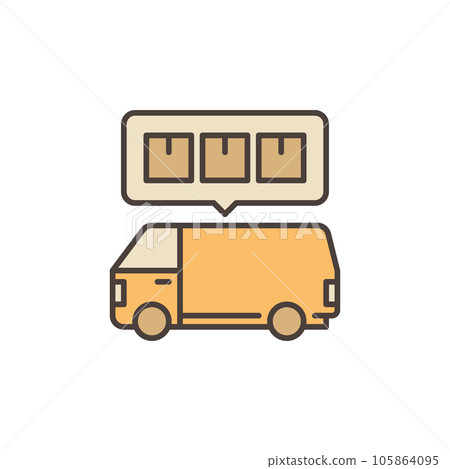 Van and Speech Bubble vector Delivery concept colored icon 105864095