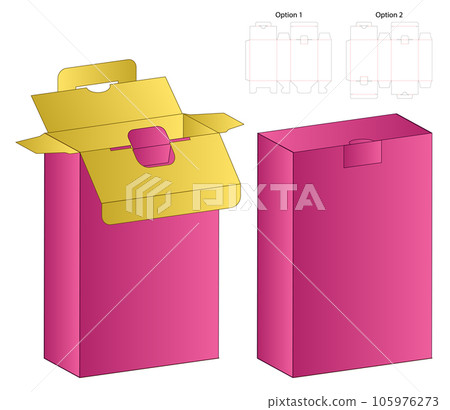 Box packaging die cut template design. 3d mock-up 105976273