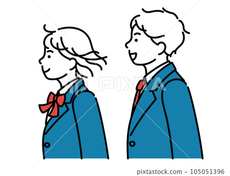 Profile simple illustration of male and female students 105051396