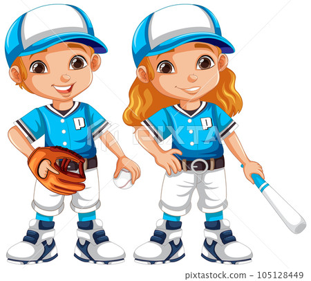 Baseball player cartoon character 105128449