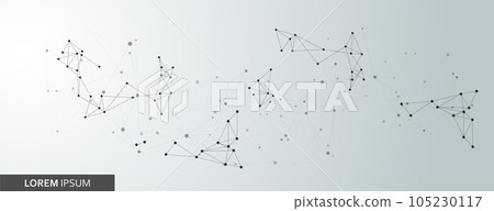 Vector banner design. Connecting dots and lines. Global network abstract background 105230117