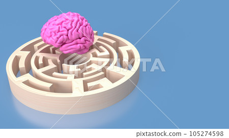 The pink Brain in maze for Brain training concept 3d rendering 105274598