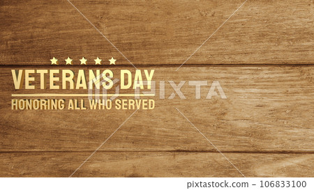 The veterans day gold text for holiday concept 3d rendering 106833100