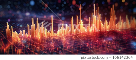 Stock market data photo realistic illustration - Generative AI. 106142364