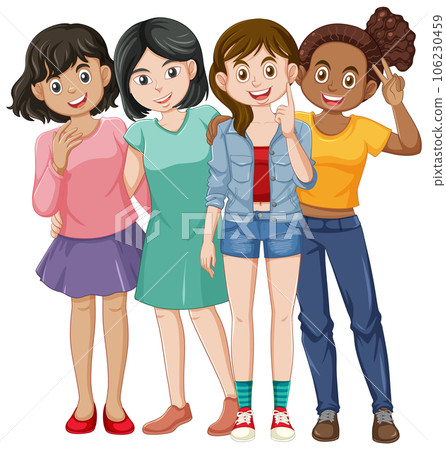 Teenage Friendship Cartoon Character 106230459