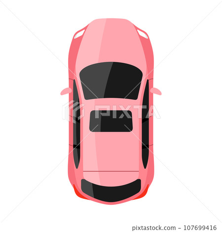 Pink car top view vector illustration 107699416