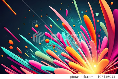 Abstract colored firework background 107136053