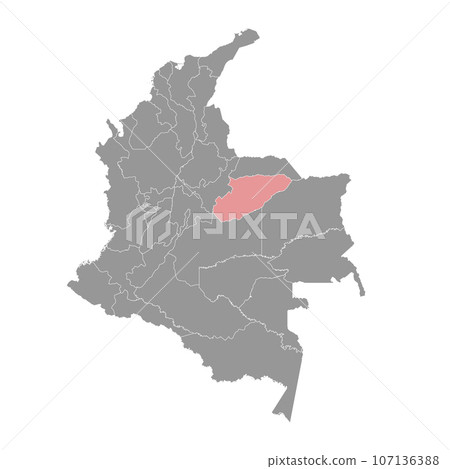 Casanare department map, administrative division of Colombia. 107136388