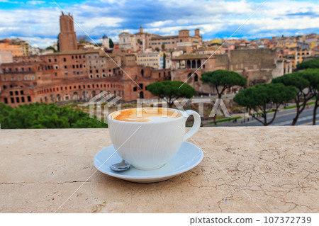 Cup of coffee in Rome, Italy 107372739