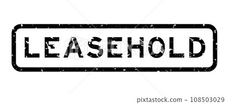 Grunge black leasehold word square rubber seal stamp on white background 108503029