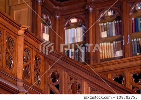 detail of the interior of the library of Emperor Nicholas II in the Winter Palace of Saint Petersburg 108582755