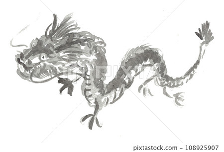 Sumi-e style Dragon year illustration 231119pix7 108925907