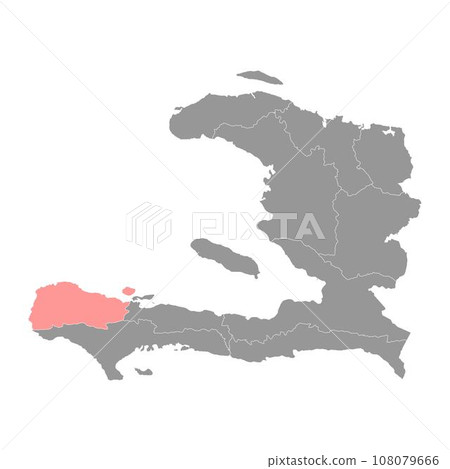 GrandAnse department map, administrative division of Haiti. Vector illustration. 108079666