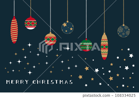 Stylish Christmas ornament greeting card 108334025