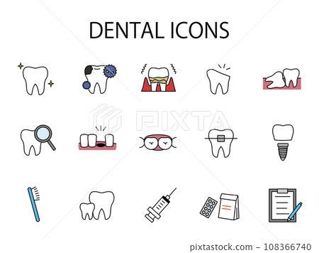 Tooth icon set 108366740