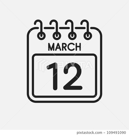 Icon page calendar day - 12 March 109491090