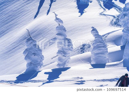 Winter blue sky and Zao frost-covered snow monster Yamagata City, Yamagata Prefecture 109697514