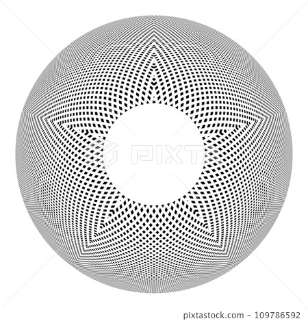 Abstract Circle Spherical Dots Pattern. 3D Illusion Effect. Vector Art. 109786592