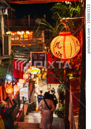 Jiufen at night, Taiwan 109863213