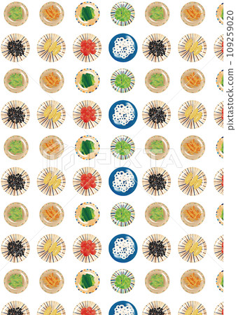 水彩風格日本料理配菜圖案 109259020