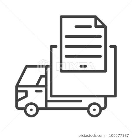 Delivery Truck Documents vector concept linear icon 109377587