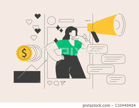 Social media star abstract concept vector illustration. 110449484