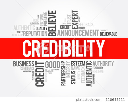 Credibility word cloud collage, business concept background 110653211