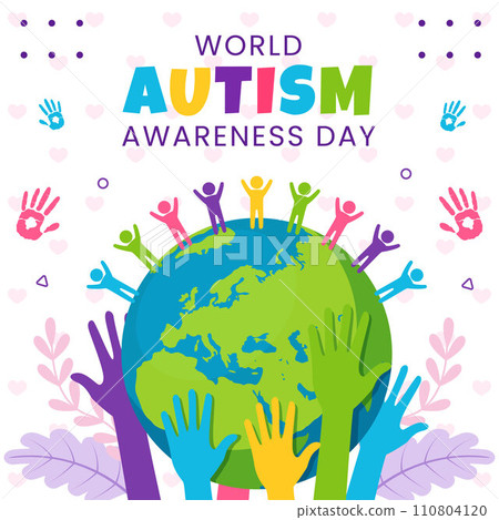 Autism Awareness Day Social Media Illustration Flat Cartoon Hand Drawn Templates Background 110804120