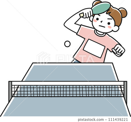 A woman who plays table tennis 111439221