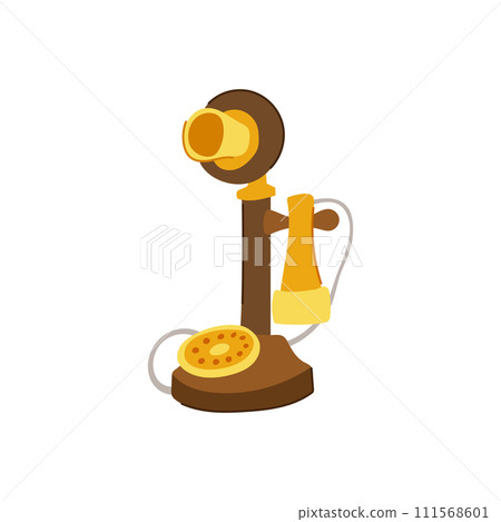 vintage telephone retro cartoon vector illustration 111568601