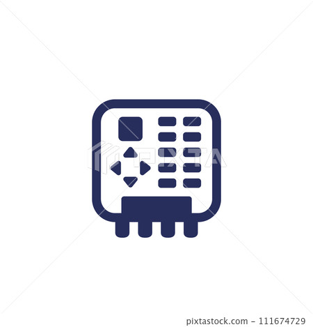 PLC icon on white, Programmable logic controller 111674729