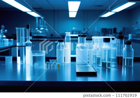 Modern Medical Research Laboratory. Scientific Lab Biotechnology. Equipment of that used in laboratories, hospitals, research labs, industry etc. Analysis of solvents, drugs, residues, pharmaceuticals 111702919