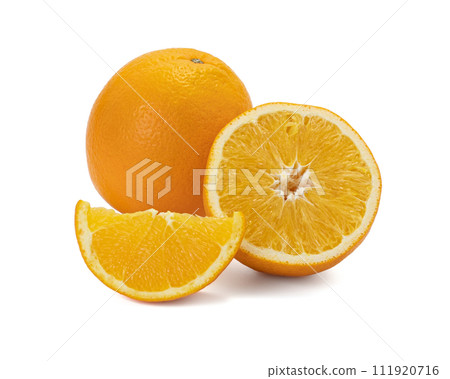 Ripe orange isolated on white background Clipping Path 111920716