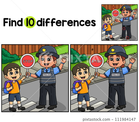 Police Traffic Officer Find The Differences 111984147