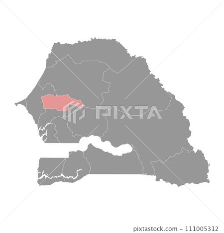 Diourbel Region map, administrative division of Senegal. Vector illustration. 111005312