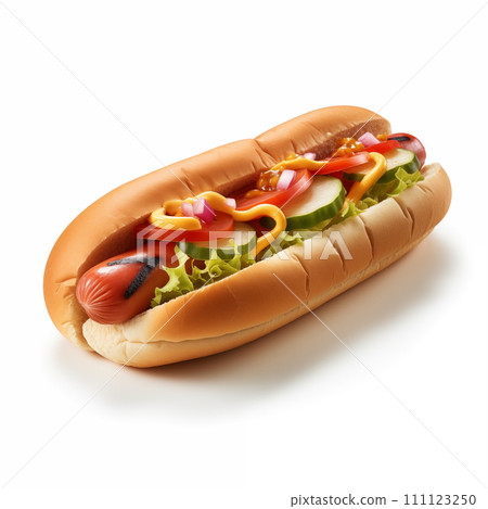 AI-generated content. Hotdog isolated. Fastfood 111123250