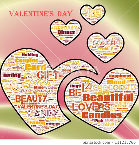 Word Cloud of the Happy Valentine's Day as background 111213766