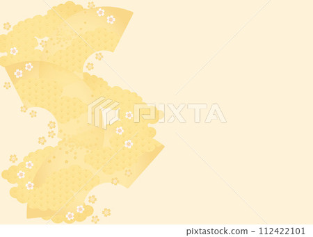 Spring background (fan and cherry blossoms) 4-2 vector 112422101