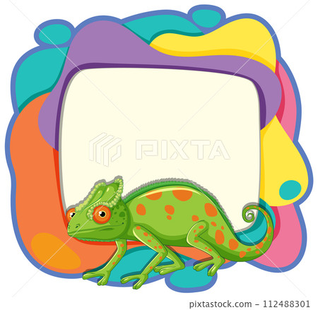 Colorful Chameleon Abstract Frame 112488301