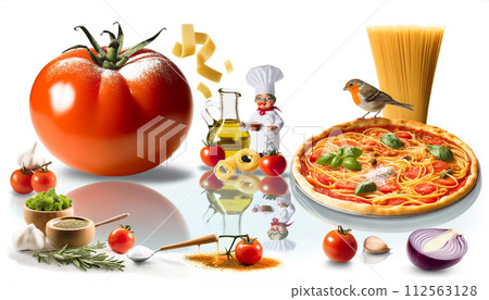 Delicious fruits and vegetables, tomatoes, pictures of commercial tomatoes, delicious tomato juice, tomato dishes, pictures of various tomatoes, tomato pasta 112563128