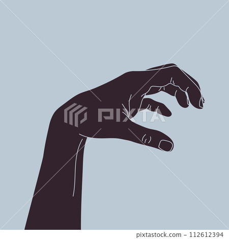 Human hand showing scary gesture. Monster claw hand. Creature scratching hand. Vector illustration 112612394