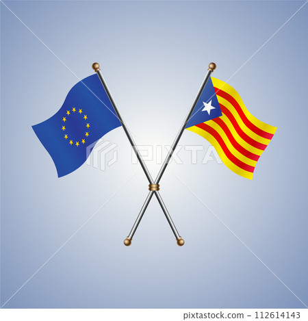 Europe and Catalonia flags relations 112614143