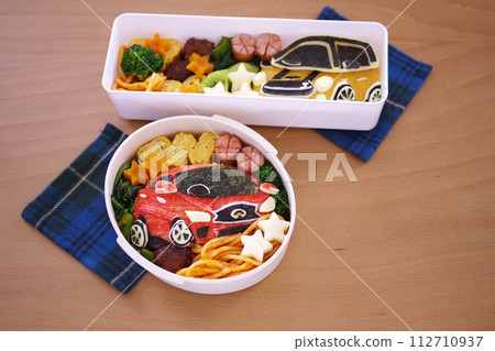 Car character lunch box for two 112710937