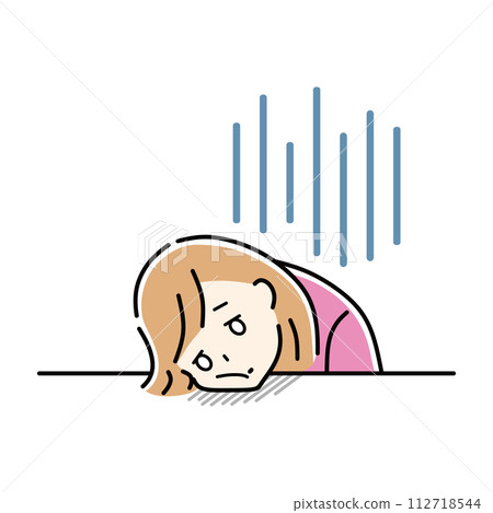 Illustration of a depressed woman 112718544