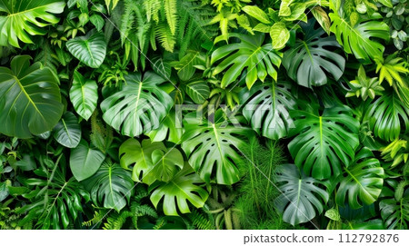 Close-up, Beautiful fresh nature view with plants, leaves, and garden background, Generative AI 112792876